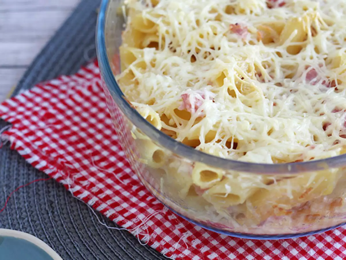 Ham dan keju pasta gratin - foto 2