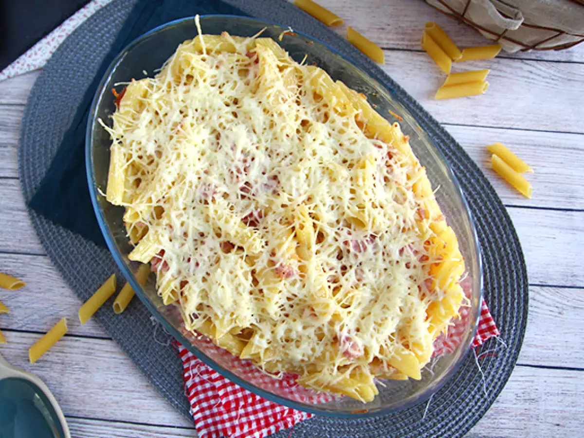 Ham dan keju pasta gratin - foto 3
