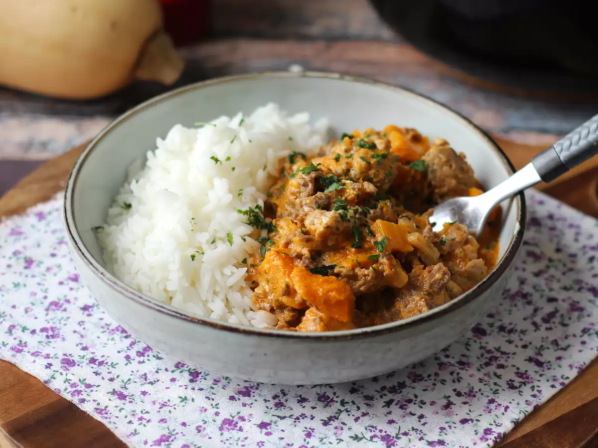 Hidangan labu satu panci dengan daging cincang: creamy dan menghangatkan hati - foto 2