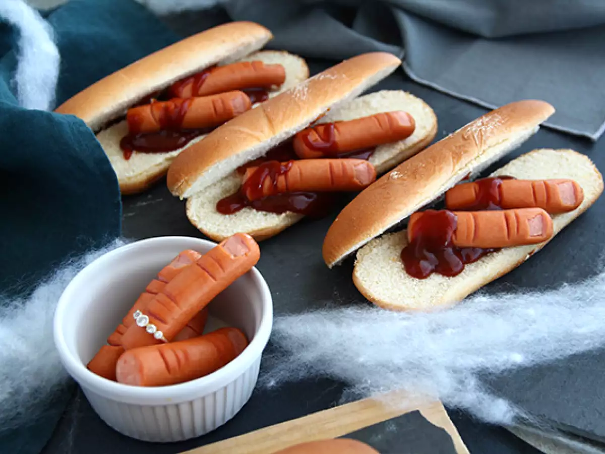 Hot dog jari berdarah untuk Halloween - foto 2