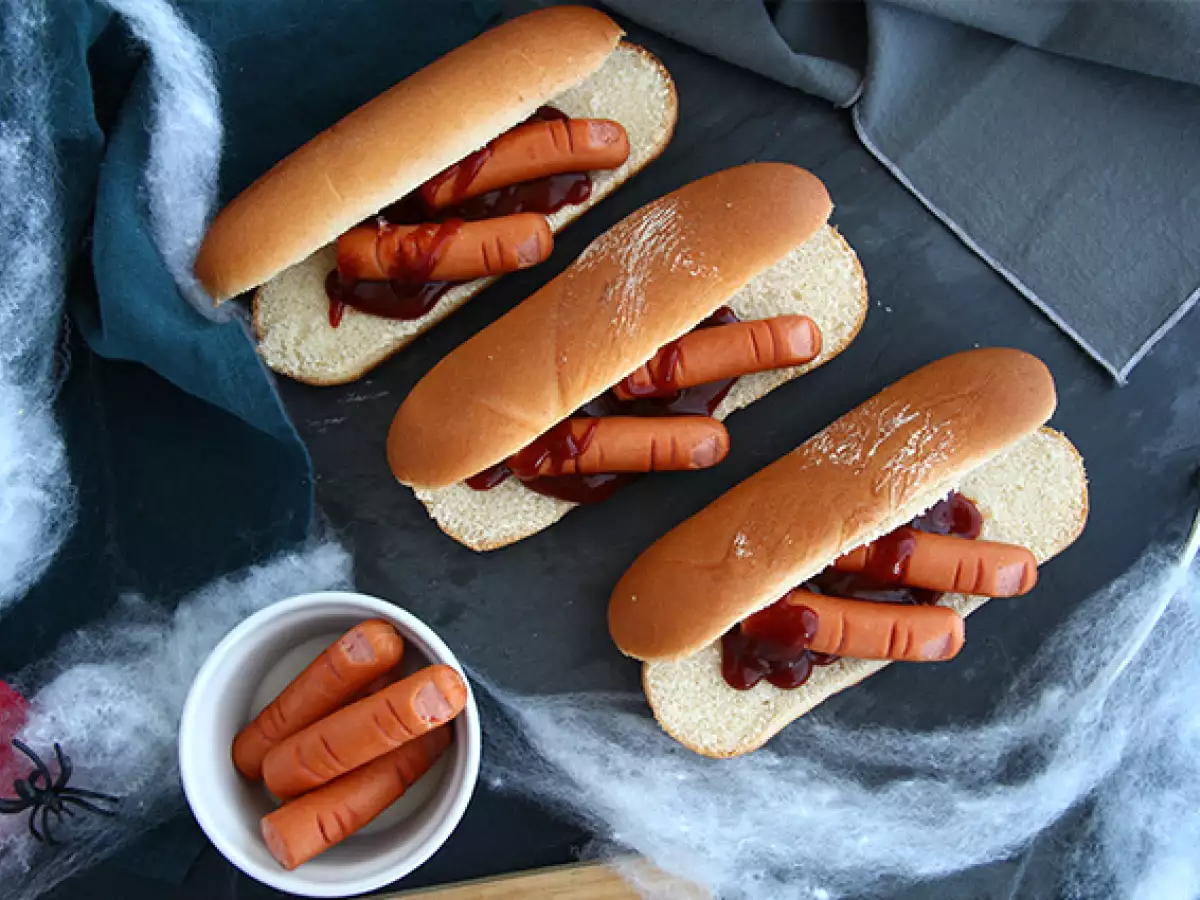 Hot dog jari berdarah untuk Halloween - foto 4