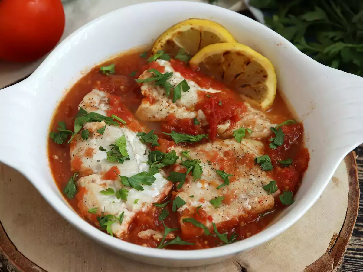 Ikan saithe dengan tomat dan lemon (resep sehat dan mudah!) - foto 3