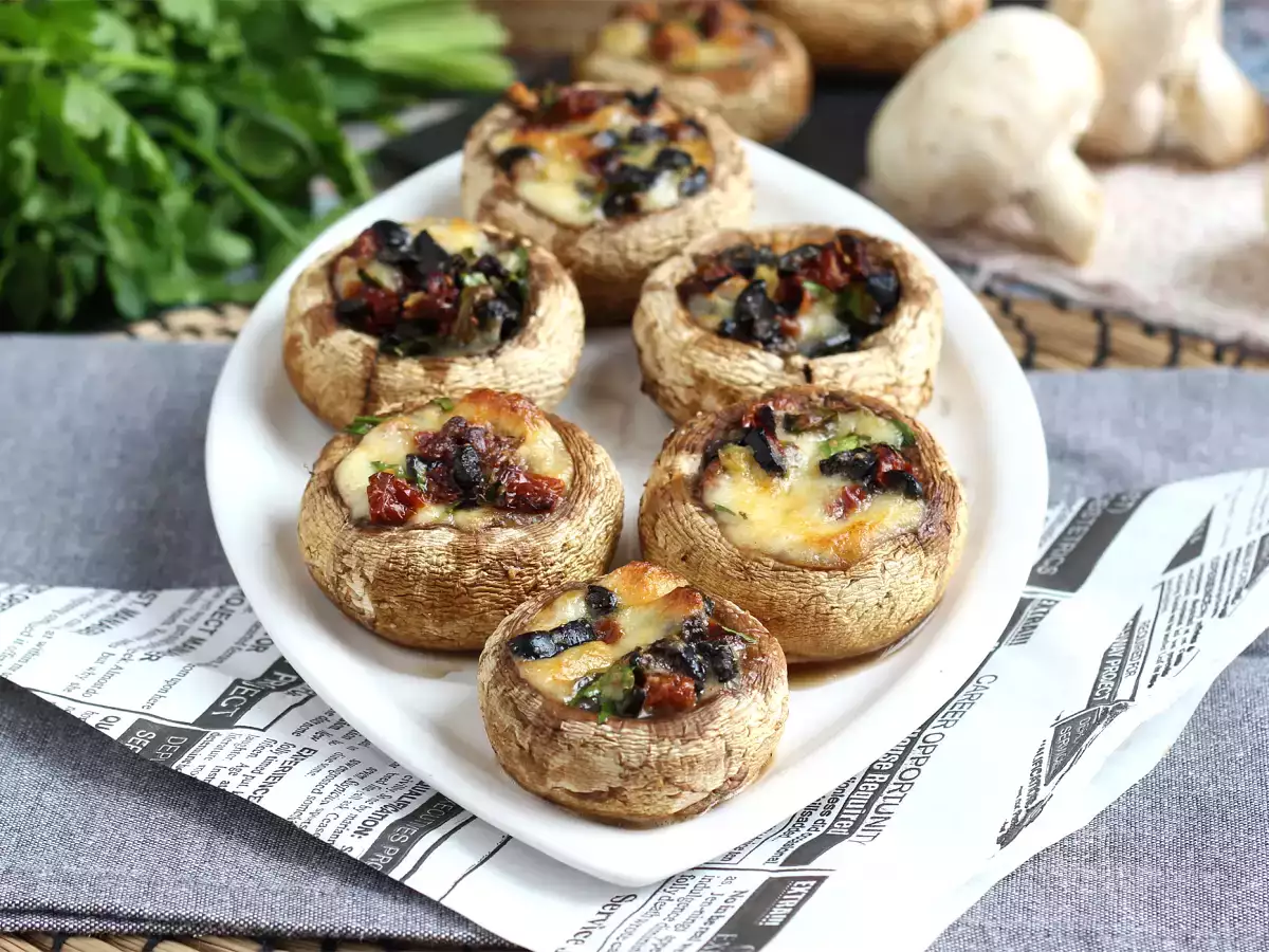 Jamur isi dan jamur panggang (ide bagus untuk minuman beralkohol) - foto 2