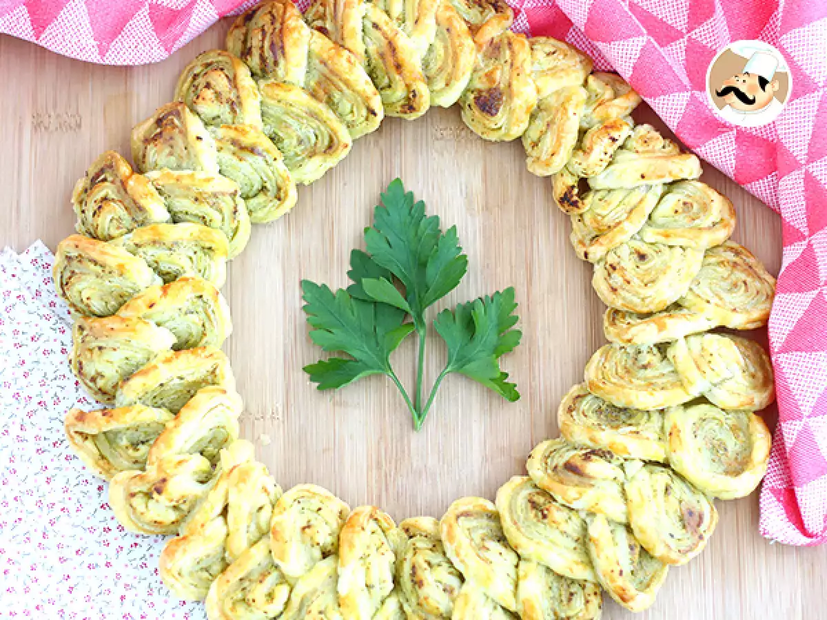 Karangan bunga puff pastry pesto untuk minuman beralkohol - foto 2