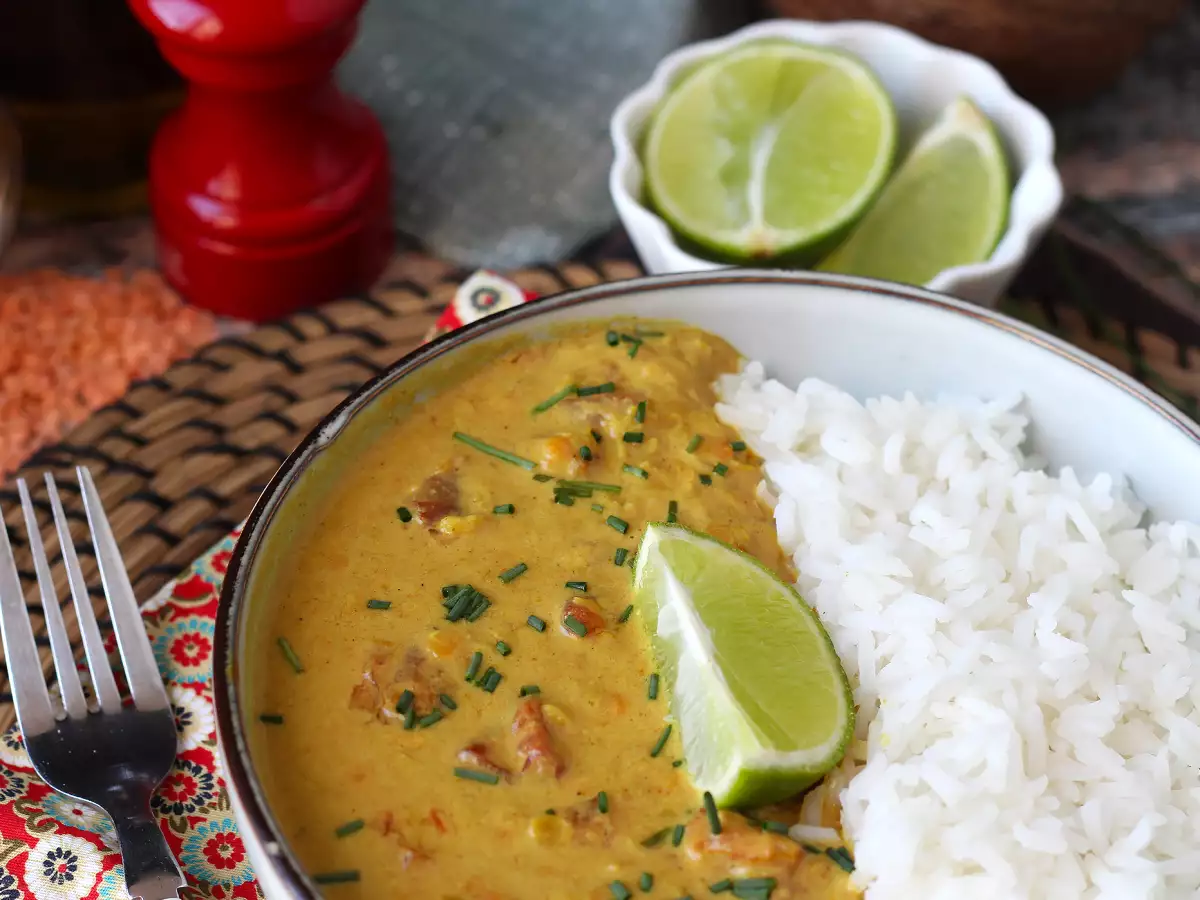 Kari lentil merah muda dengan santan: resep mudah dan lembut - foto 2