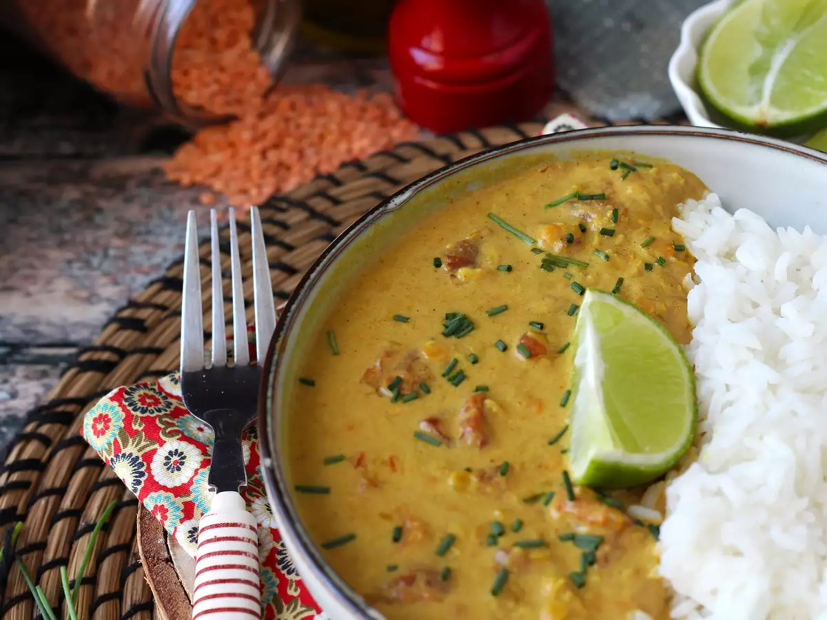 Kari lentil merah muda dengan santan: resep mudah dan lembut - foto 3