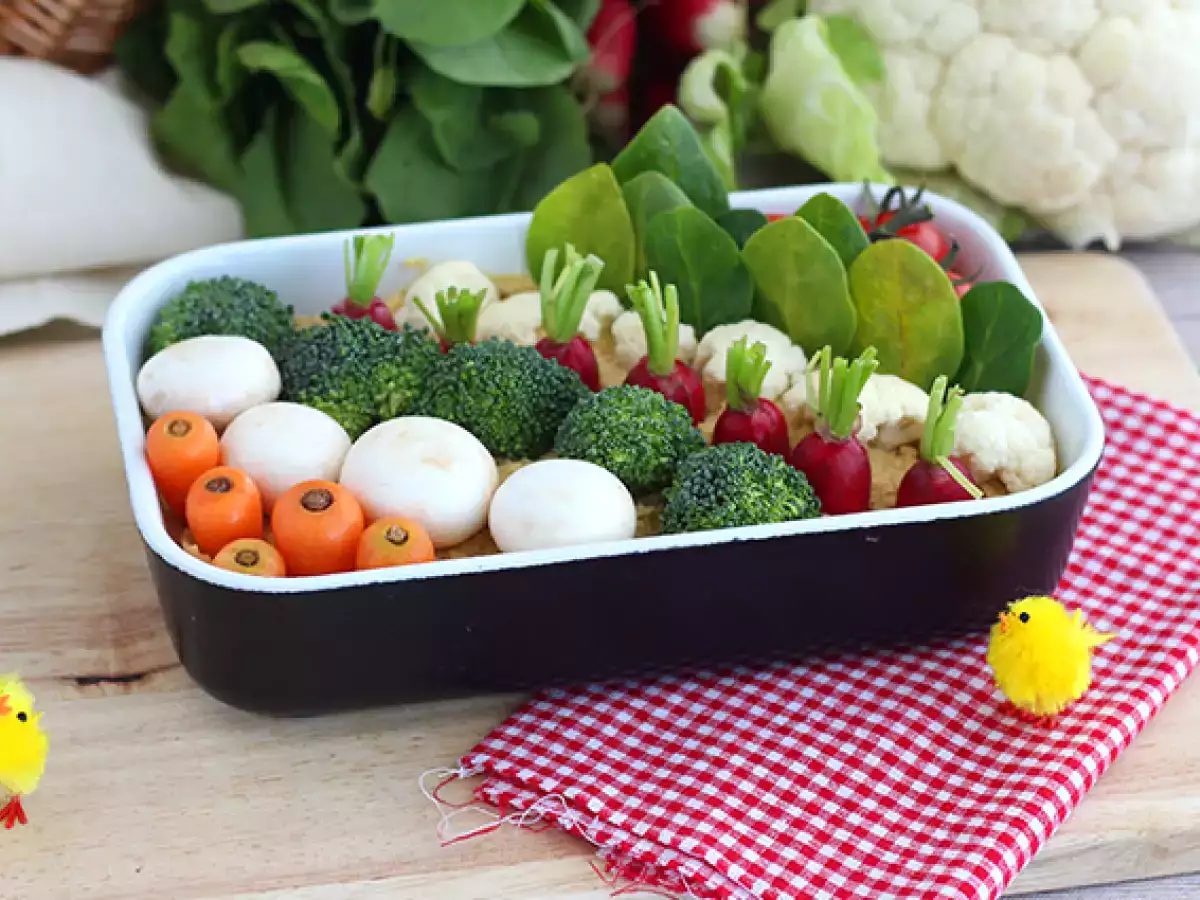 Kebun Sayur untuk Hidangan Pembuka (Hummus dan Sayuran Mini)