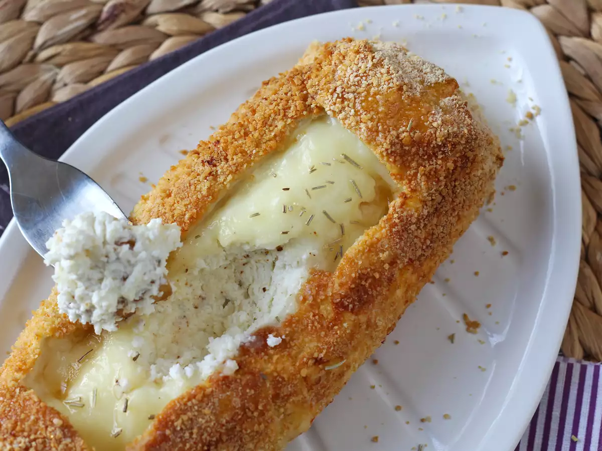 Keju kambing berbalut tepung roti di air fryer: renyah di luar, meleleh di dalam - foto 3