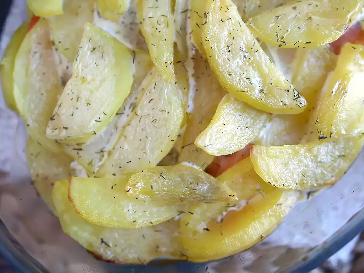 Kentang mudah dan gratin salmon asap! - foto 2