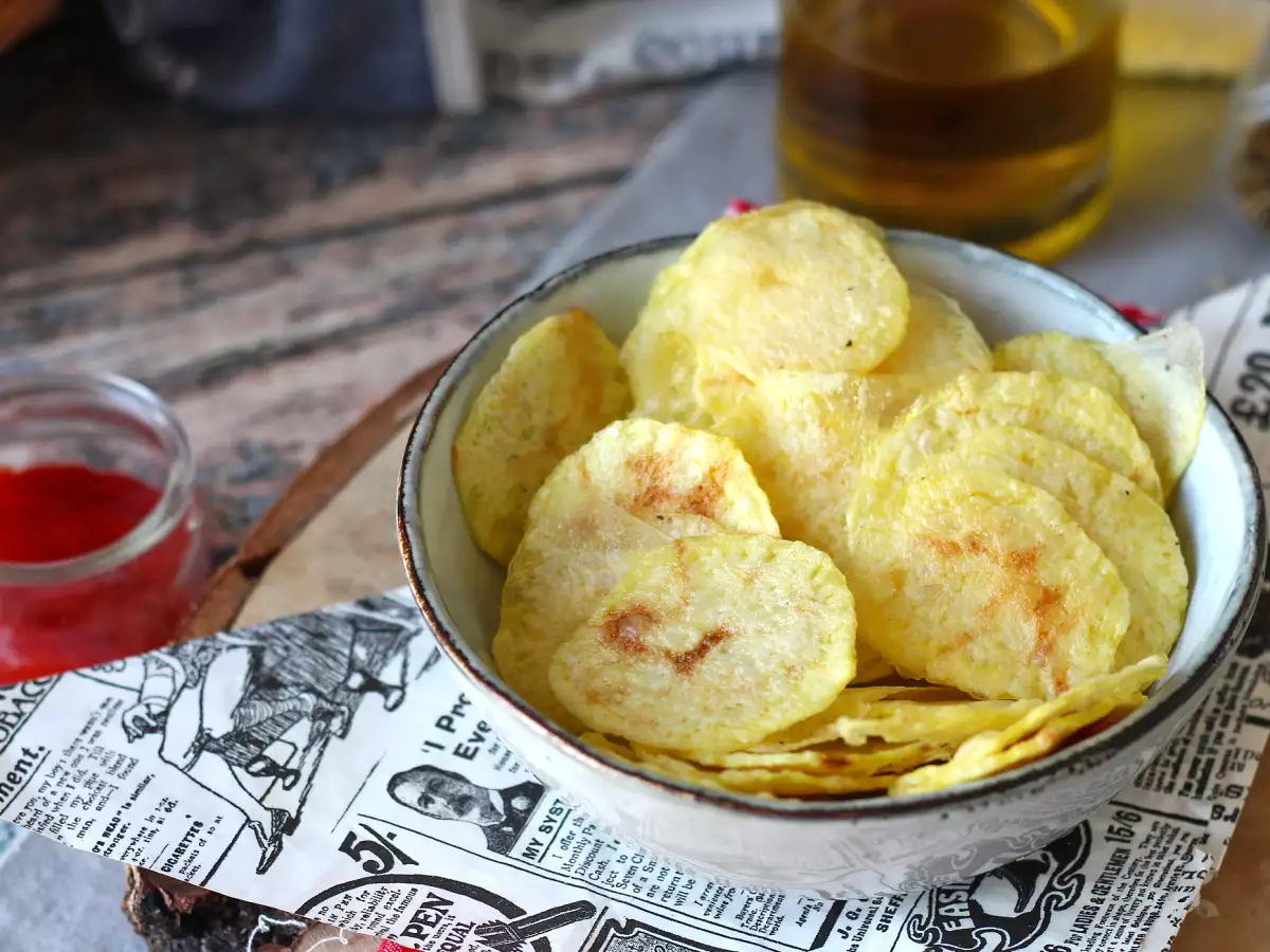 Keripik kentang yang dibuat dalam microwave - foto 3