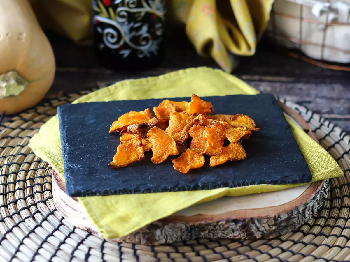 Keripik labu dalam penggorengan udara: ringan dan lezat - foto 5