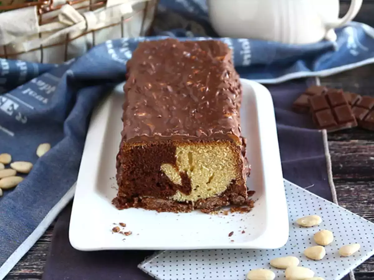 Kue bolu marmer dengan glasir almond - foto 2