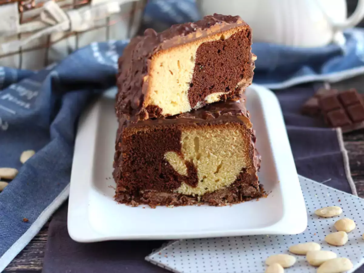 Kue bolu marmer dengan glasir almond - foto 3