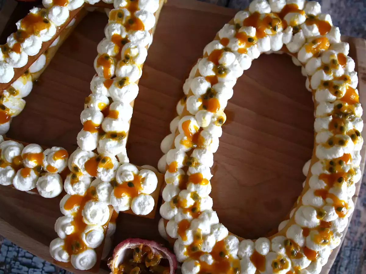 Kue nomor eksotis dengan mangga dan markisa - foto 2