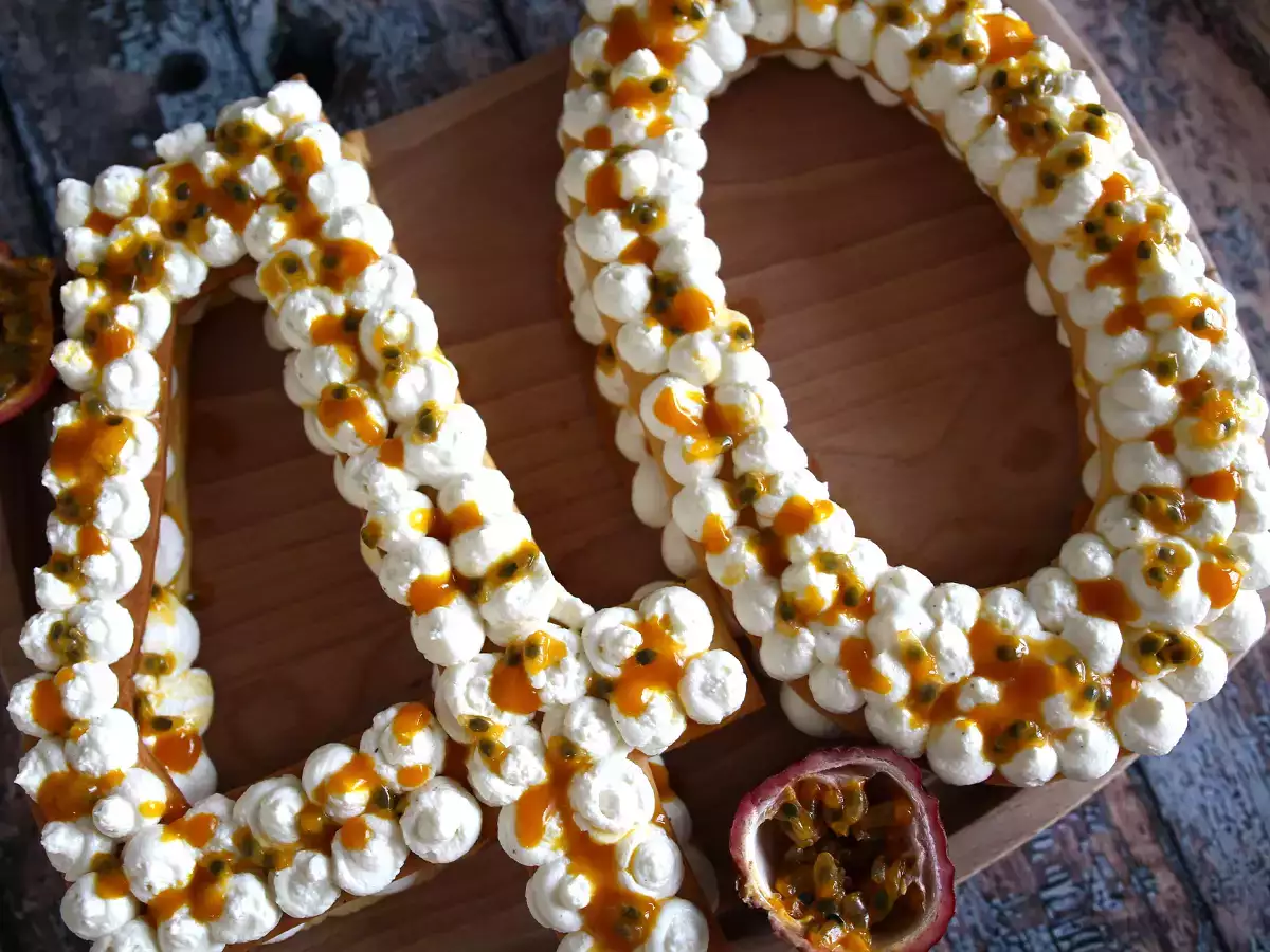 Kue nomor eksotis dengan mangga dan markisa - foto 3