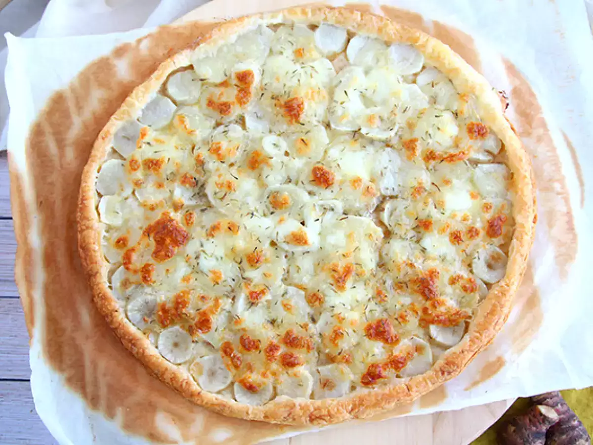 Kue puff pastry tart dengan artichoke Yerusalem - foto 2