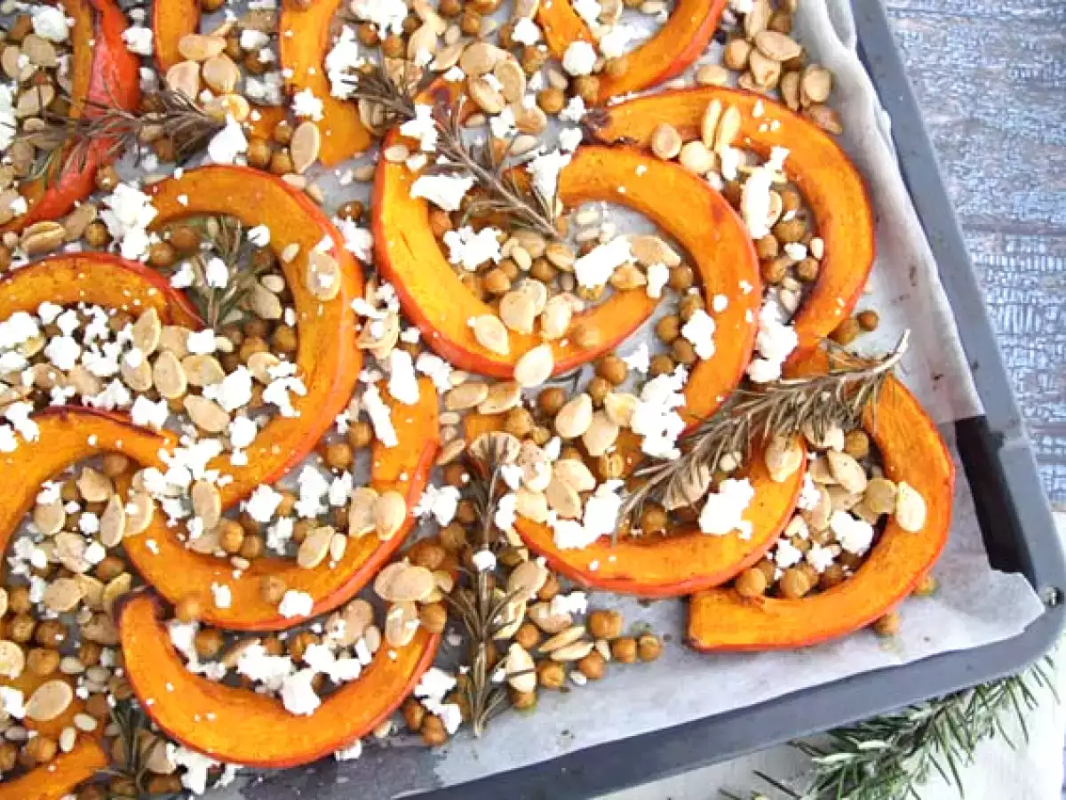 Labu dan buncis panggang, rosemary, keju feta - foto 2