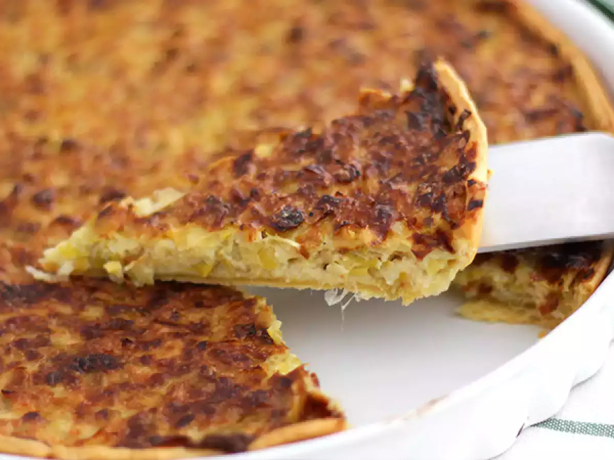 Leek tart (6 langkah mudah dan video) - foto 3
