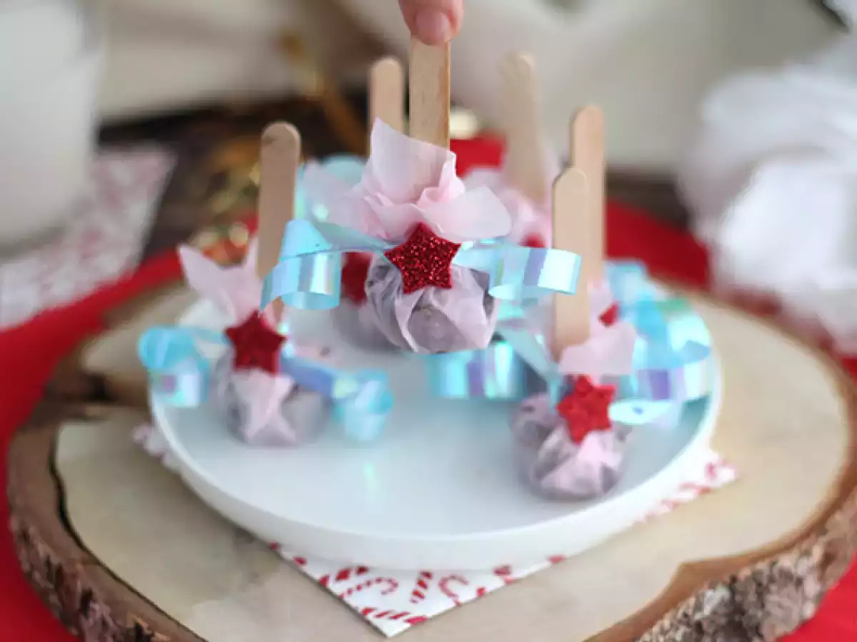 Lolipop cokelat panas: cokelat hitam + hazelnut panggang - foto 2