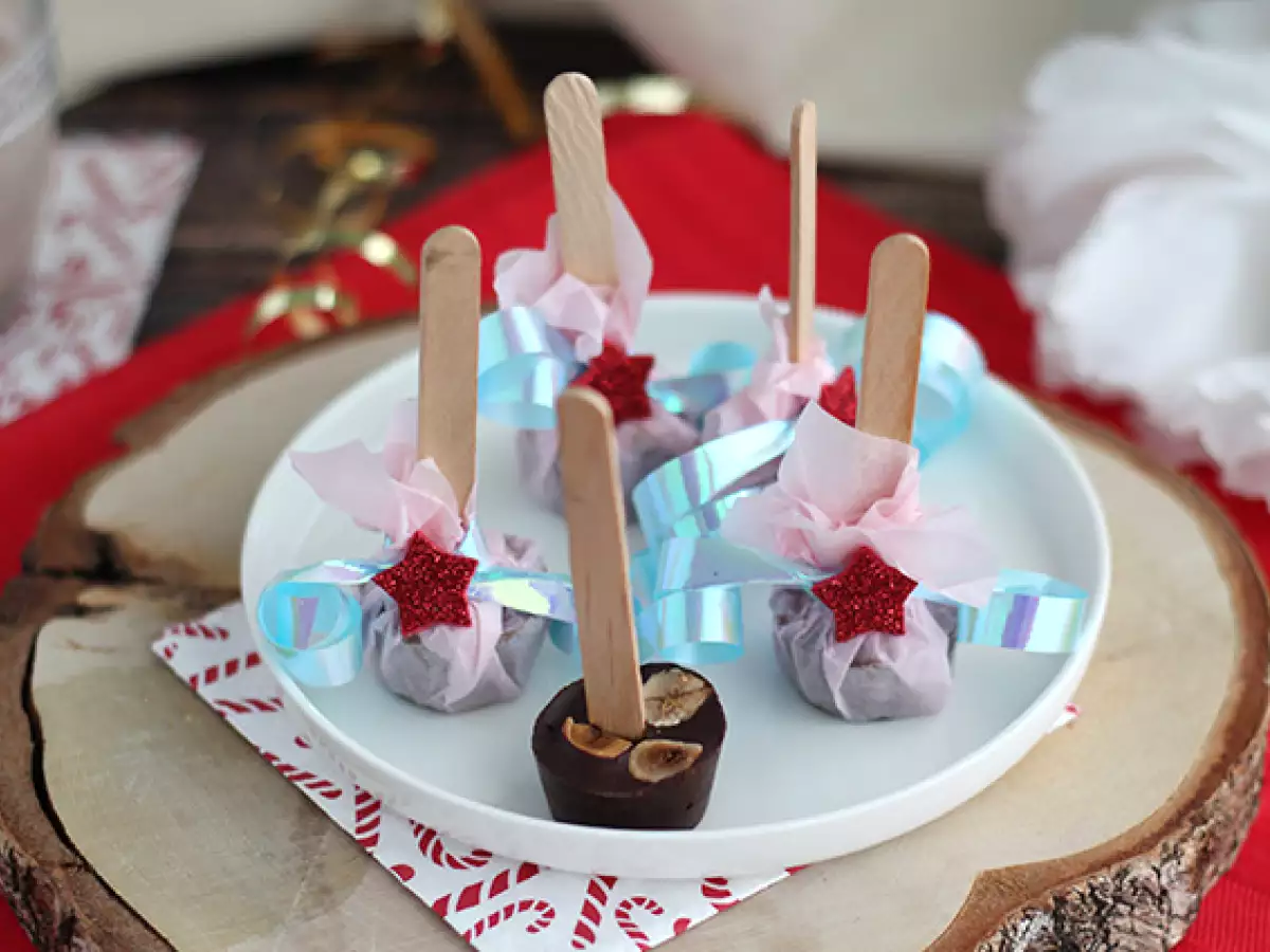 Lolipop cokelat panas: cokelat hitam + hazelnut panggang - foto 5