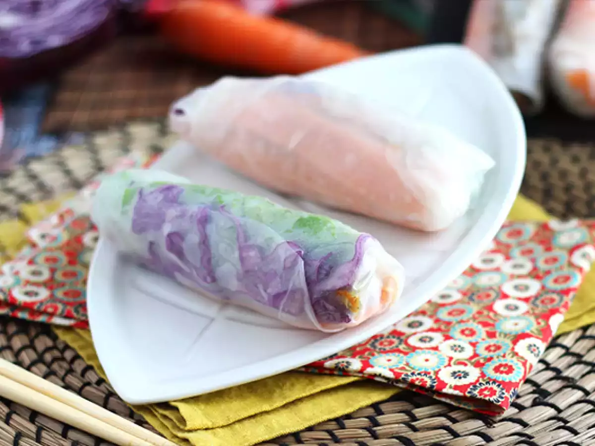 Lumpia vegetarian - kubis merah dan ubi jalar - foto 2