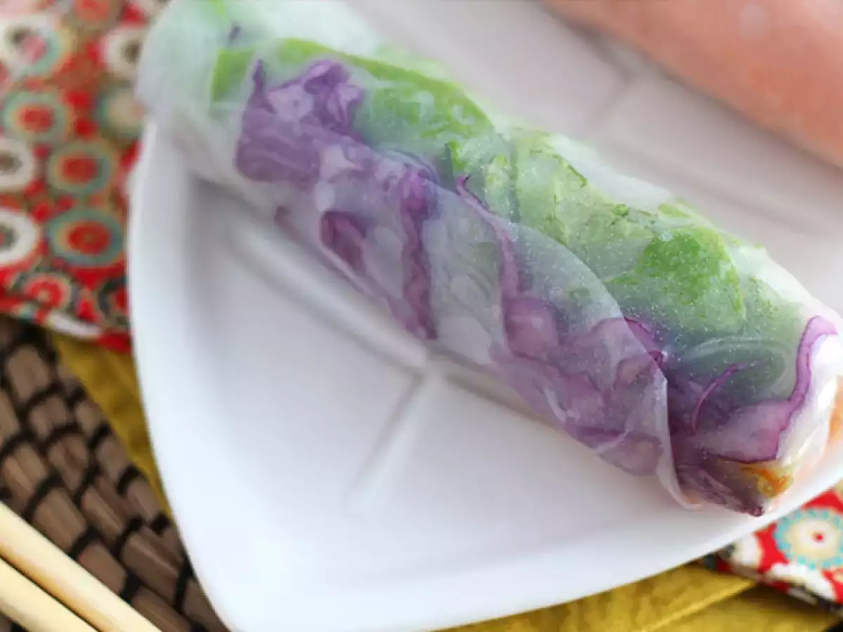 Lumpia vegetarian - kubis merah dan ubi jalar - foto 4