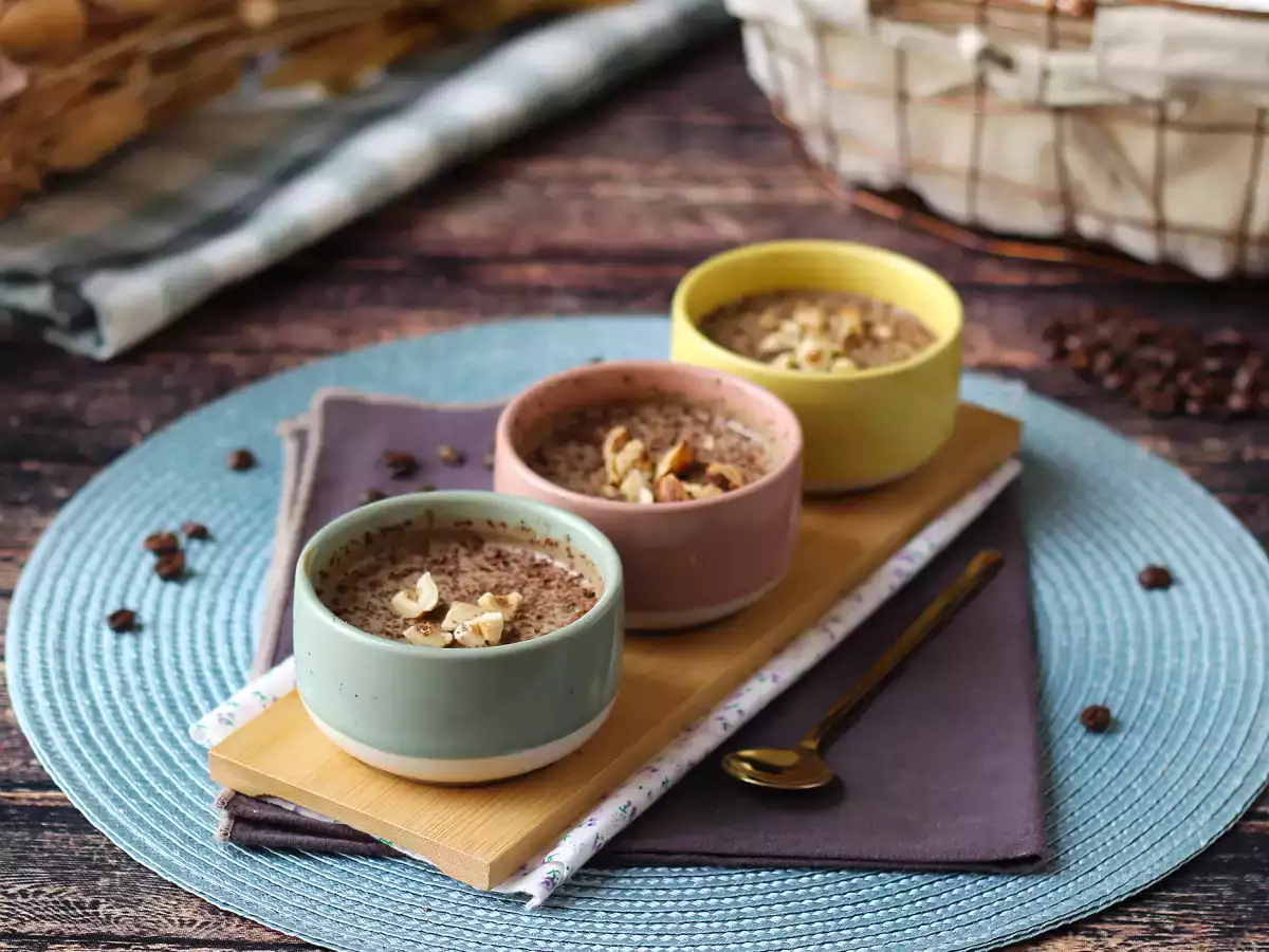 Mousse kopi dengan tahu sutra: 3 bahan, tanpa telur maupun krim - foto 2