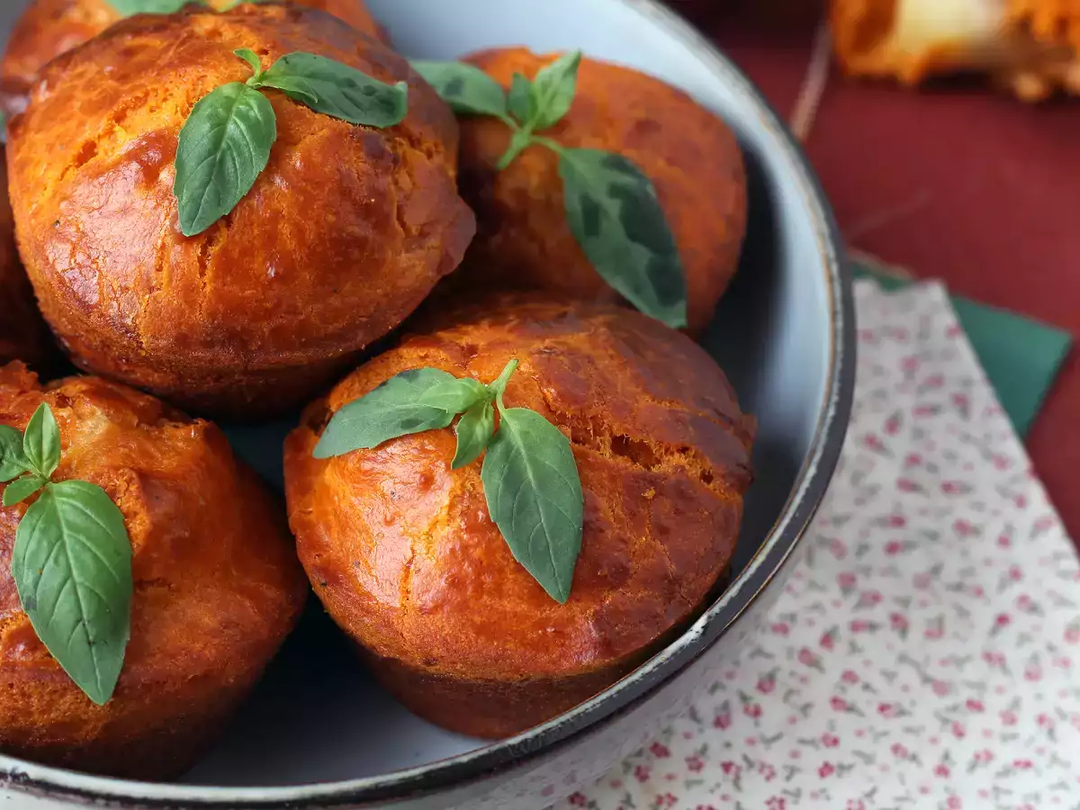 Muffin tomat dengan lelehan hati mozzarella - foto 3