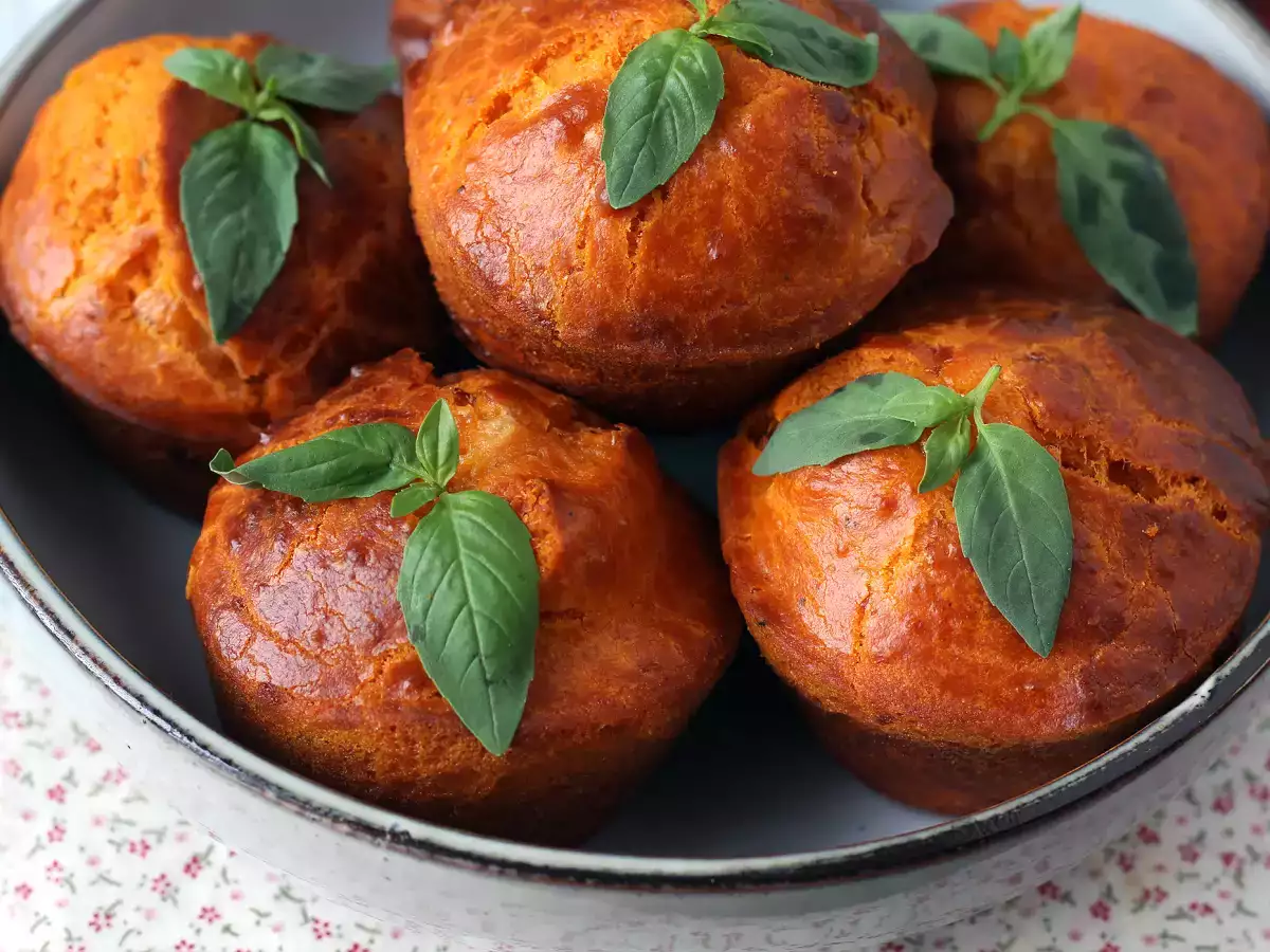 Muffin tomat dengan lelehan hati mozzarella - foto 8