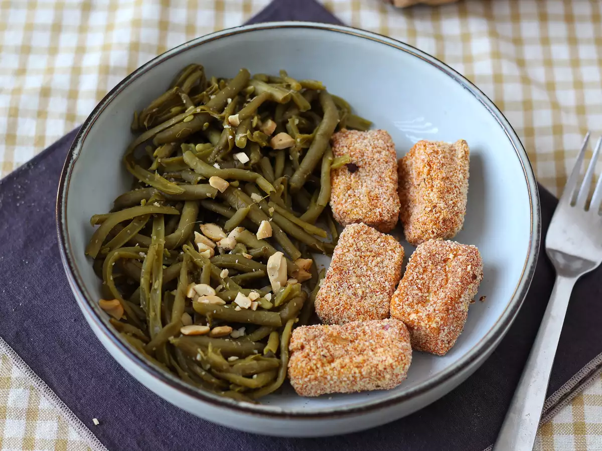 Nugget tahu renyah dan kacang panjang ala Thailand yang dimasak dengan air fryer