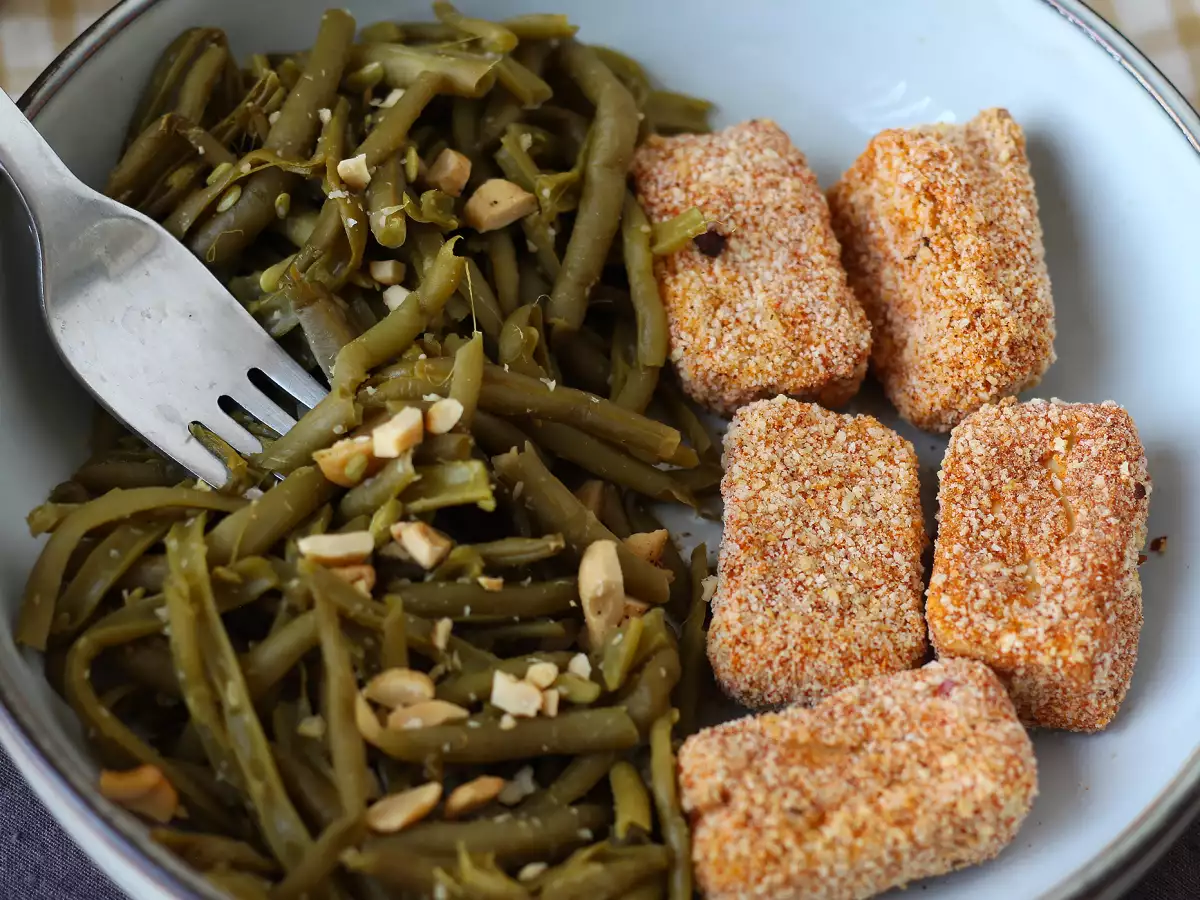 Nugget tahu renyah dan kacang panjang ala Thailand yang dimasak dengan air fryer - foto 3