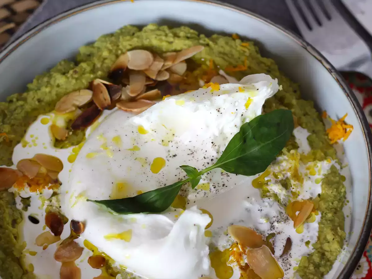 Olesan kacang polong: sempurna disajikan dengan burrata yang sangat lembut - foto 3