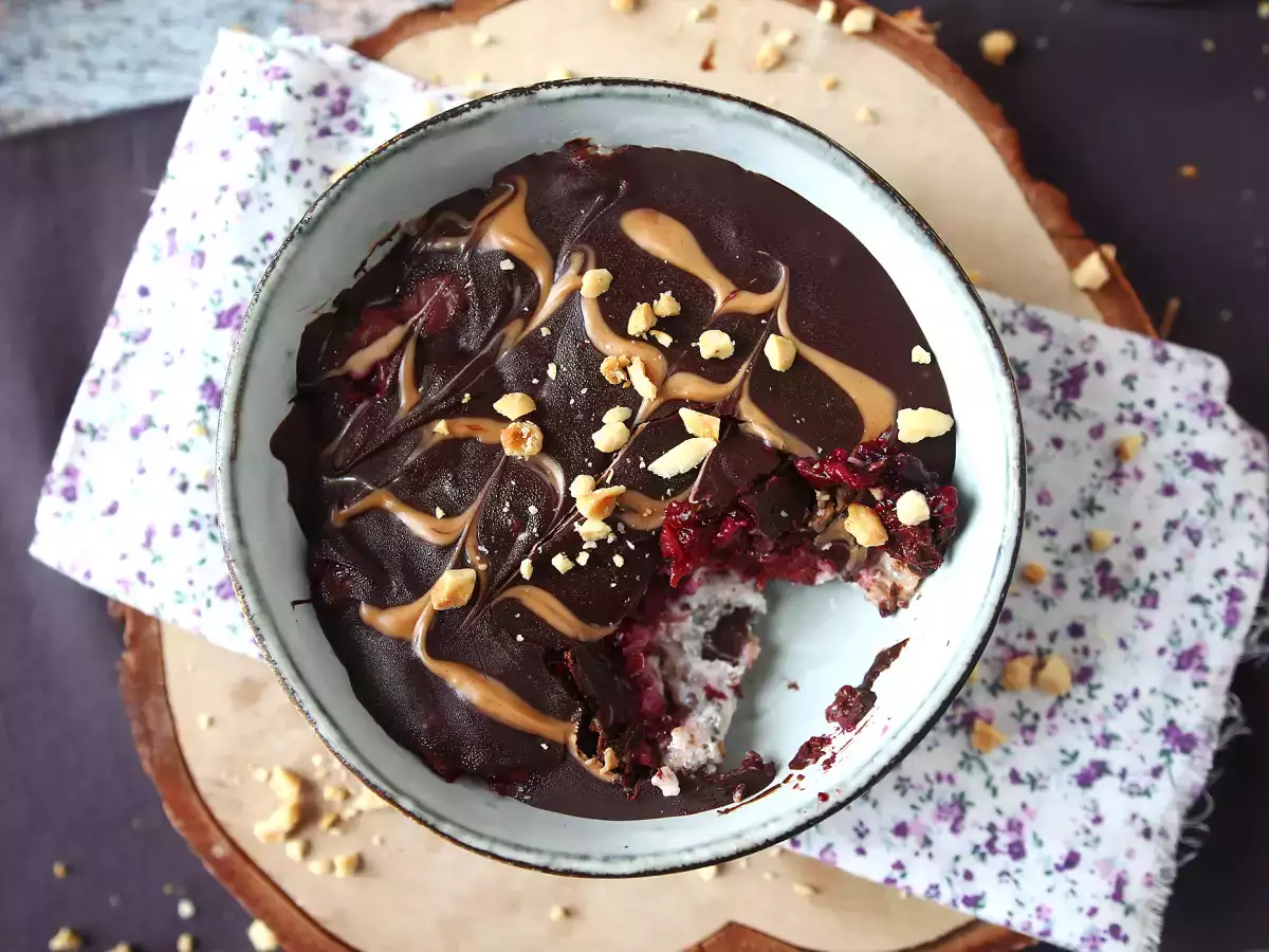 Overnight oat buah merah dan cokelat, sarapan yang sehat dan mengenyangkan! - foto 3