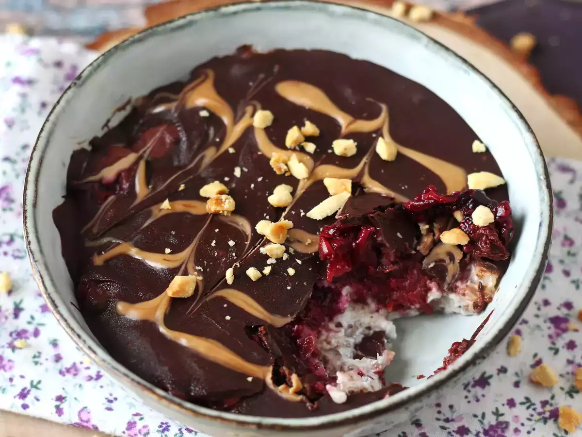 Overnight oat buah merah dan cokelat, sarapan yang sehat dan mengenyangkan! - foto 5