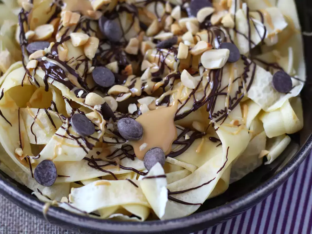 Pancake tagliatelle dengan cokelat dan kacang! - foto 2