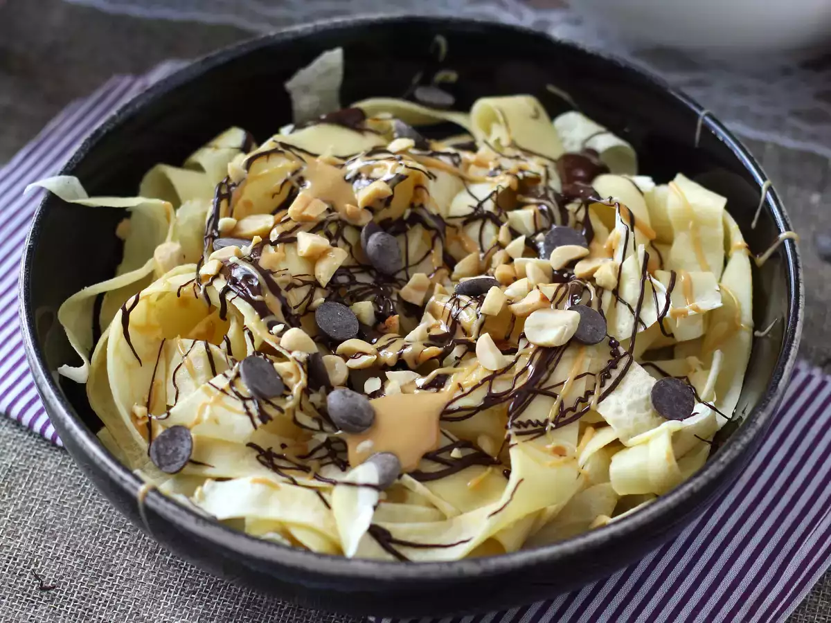 Pancake tagliatelle dengan cokelat dan kacang! - foto 6