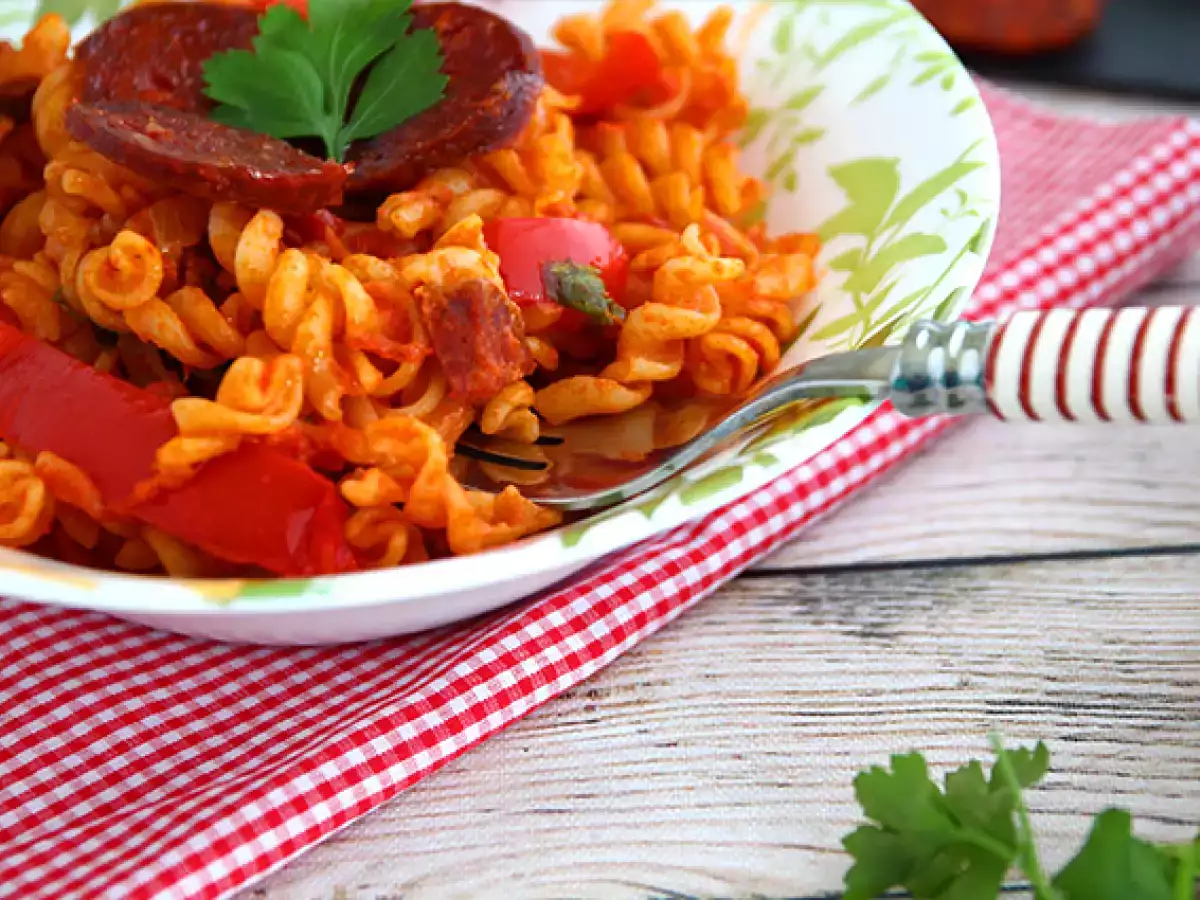 Pasta dengan chorizo - foto 4