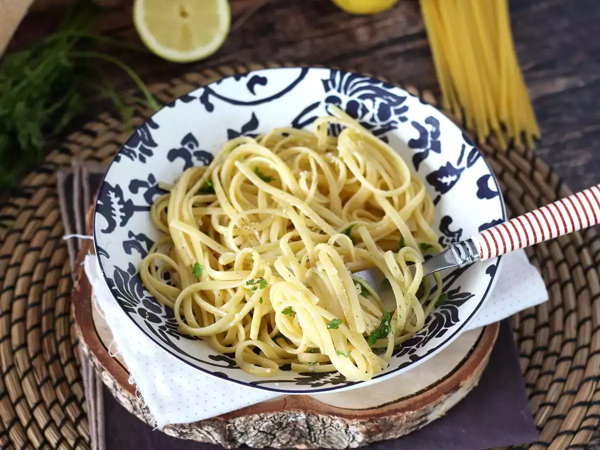Pasta dengan lemon - Pasta al limone (favorit masa depan Anda!) - foto 4