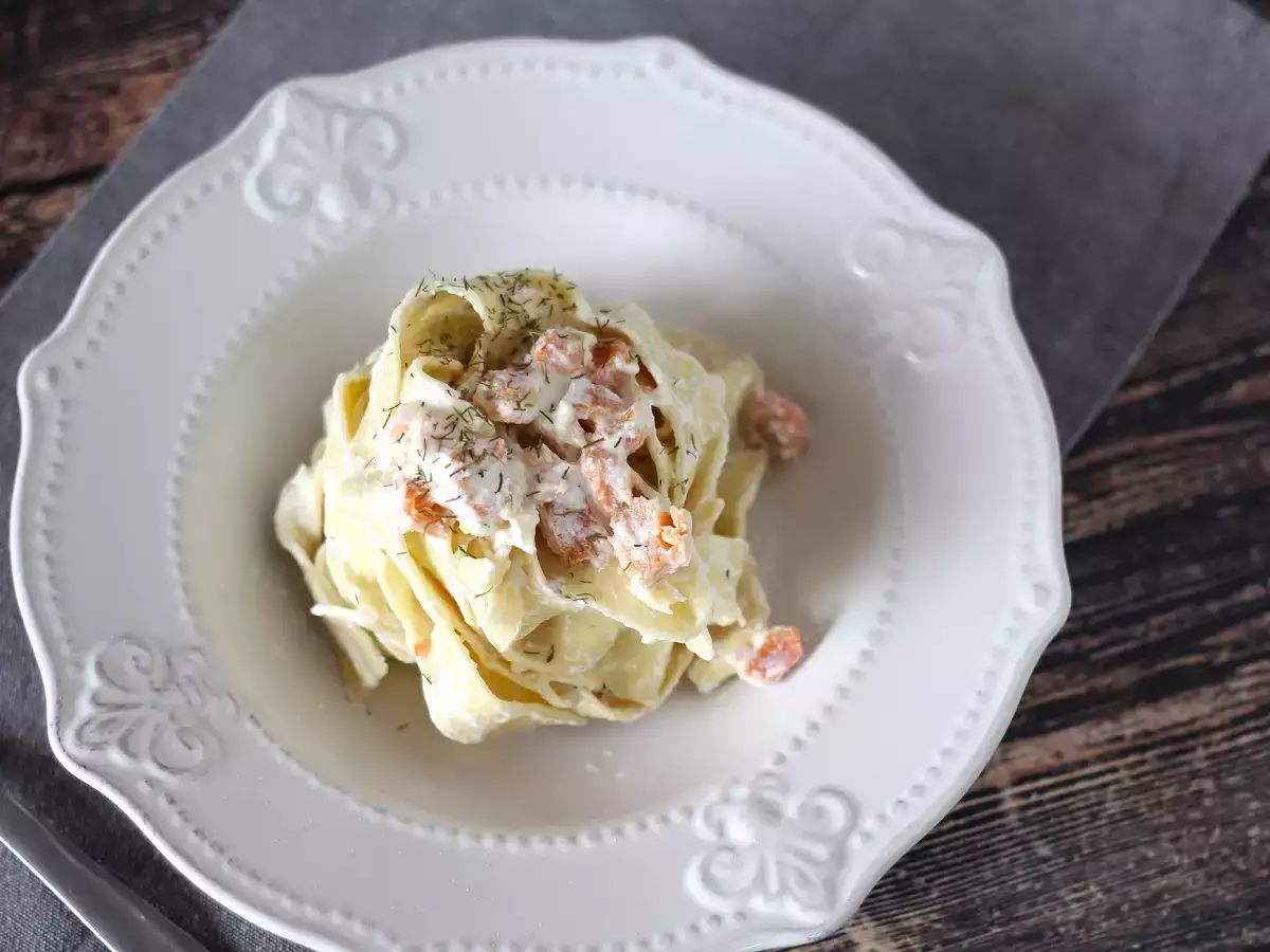 Pasta dengan salmon dan keju ricotta, resep lembut yang ingin dicoba semua orang - foto 2