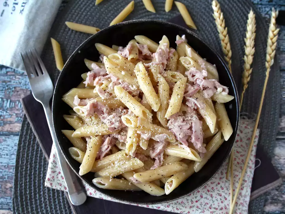Pasta krim dan ham: lembut, cepat, dan sangat menarik! - foto 3