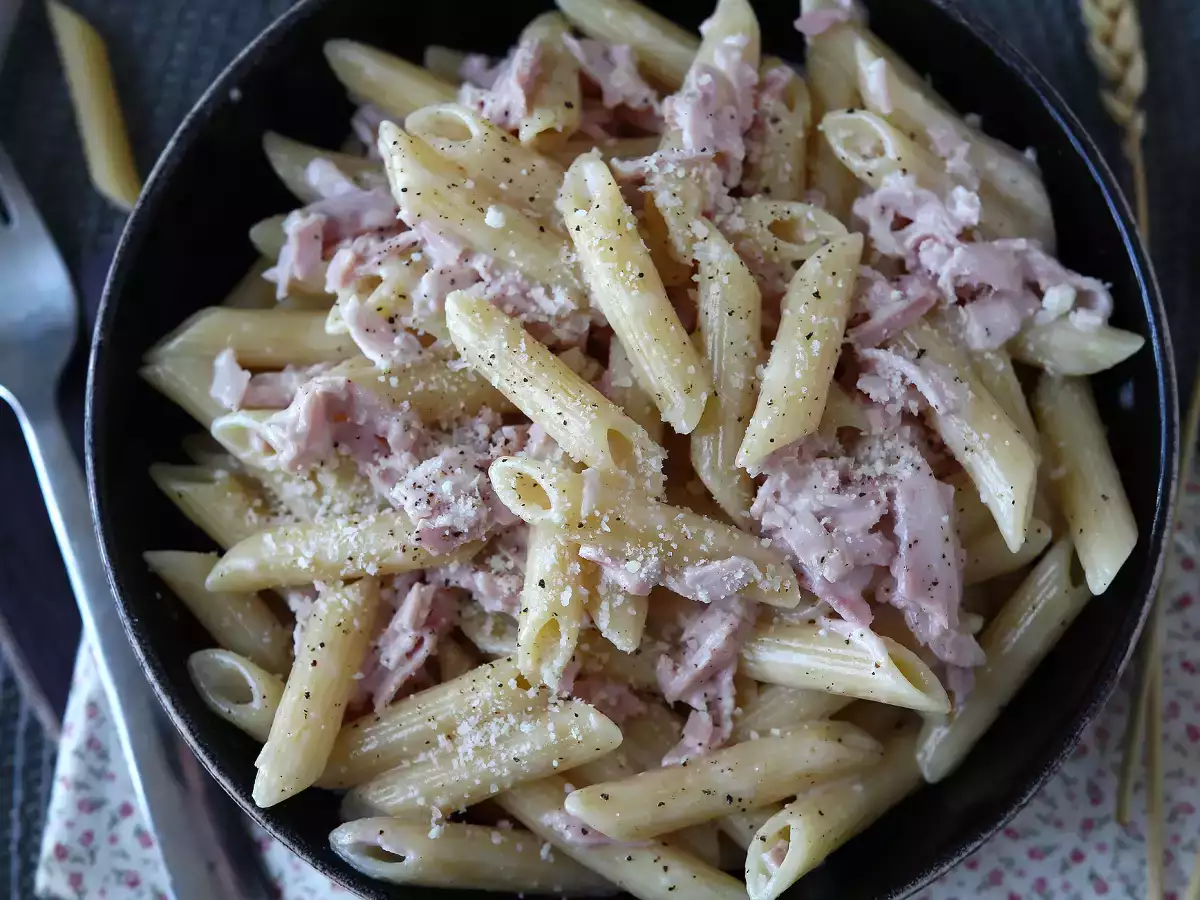 Pasta krim dan ham: lembut, cepat, dan sangat menarik! - foto 5