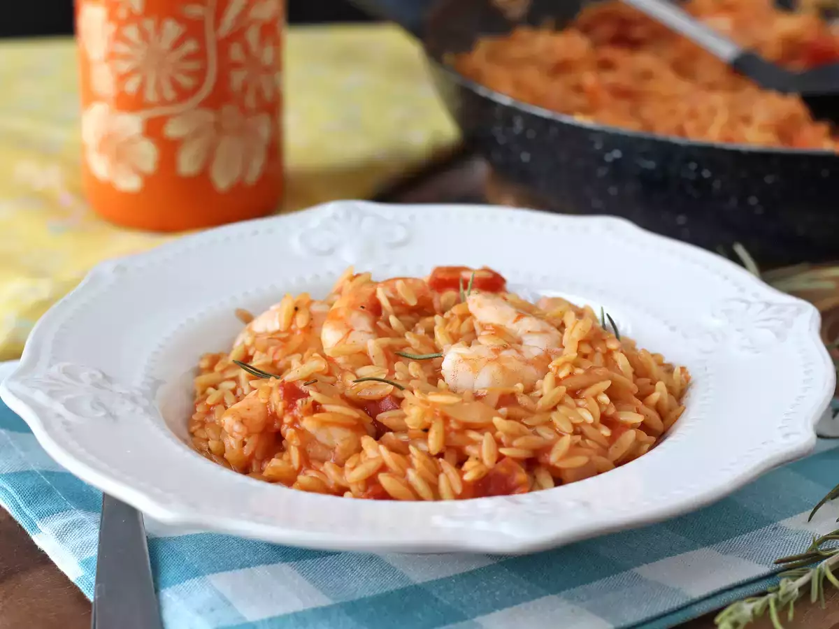 Pasta Orzo dengan Tomat dan Udang ala Risotto - foto 2
