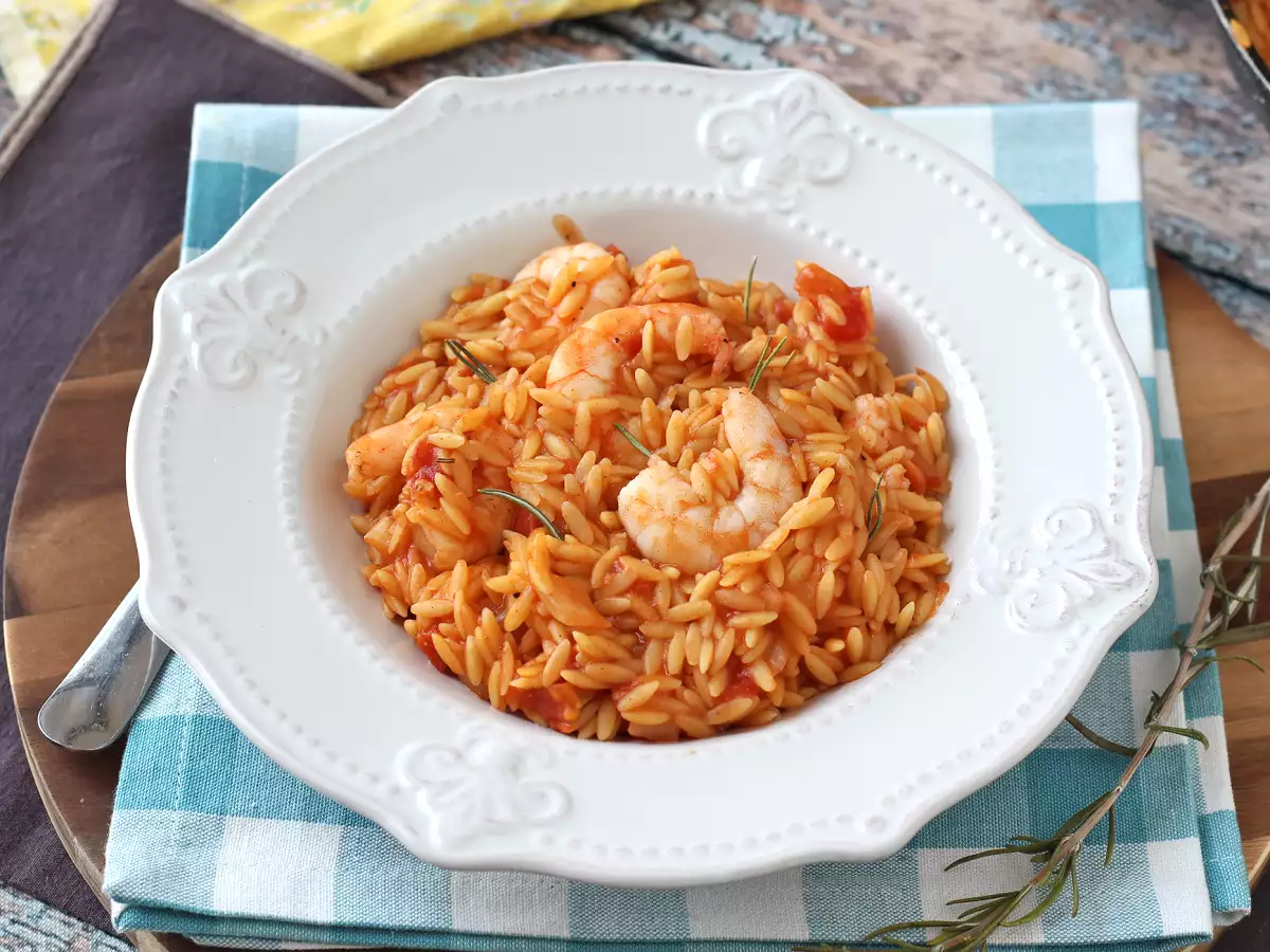 Pasta Orzo dengan Tomat dan Udang ala Risotto - foto 3