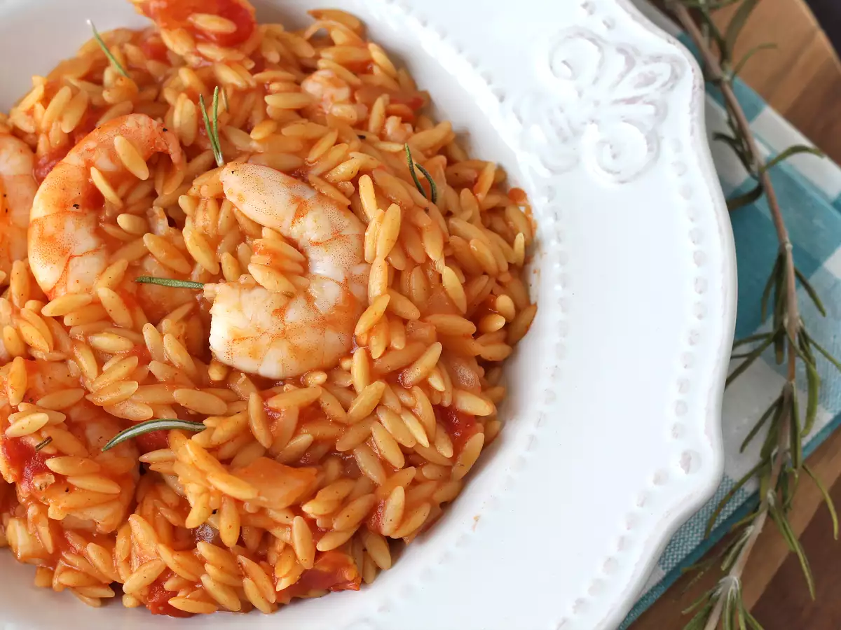 Pasta Orzo dengan Tomat dan Udang ala Risotto - foto 4