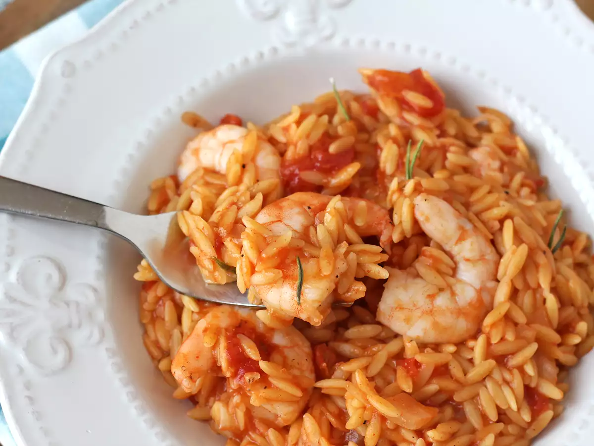 Pasta Orzo dengan Tomat dan Udang ala Risotto - foto 5