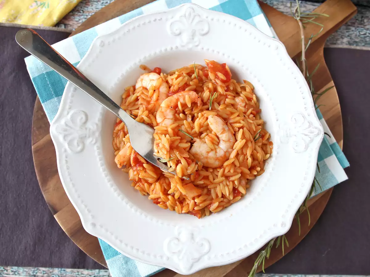 Pasta Orzo dengan Tomat dan Udang ala Risotto - foto 6