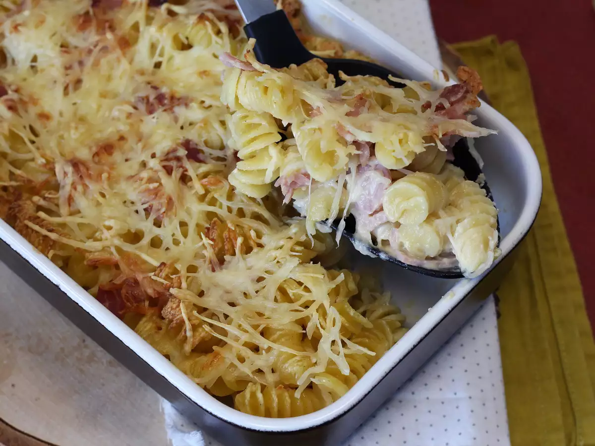 Pasta Panggang Ham dan Keju dengan Air Fryer - foto 2
