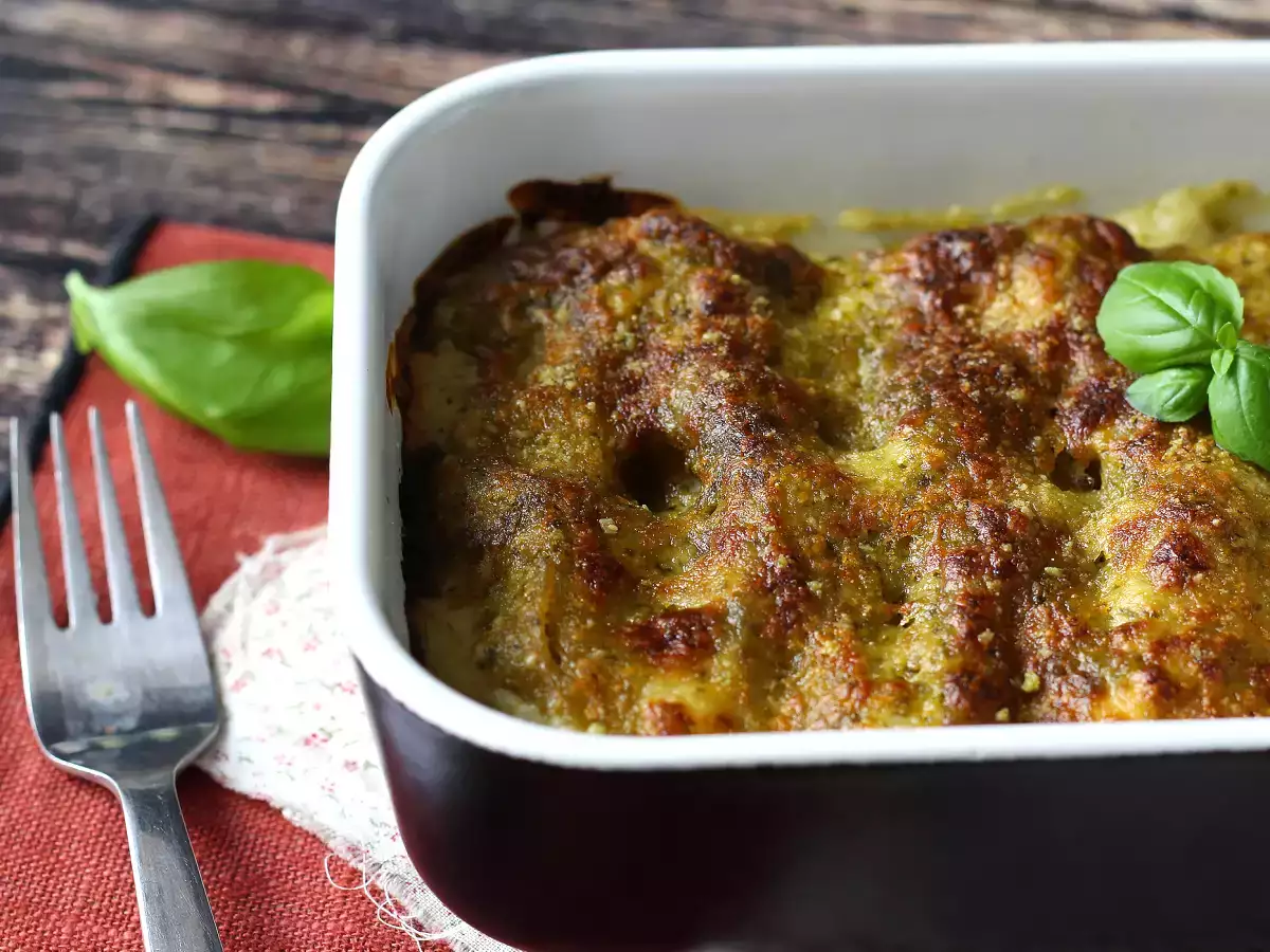 Pesto cannelloni au gratin yang creamy: resep yang mudah dan lezat - foto 4