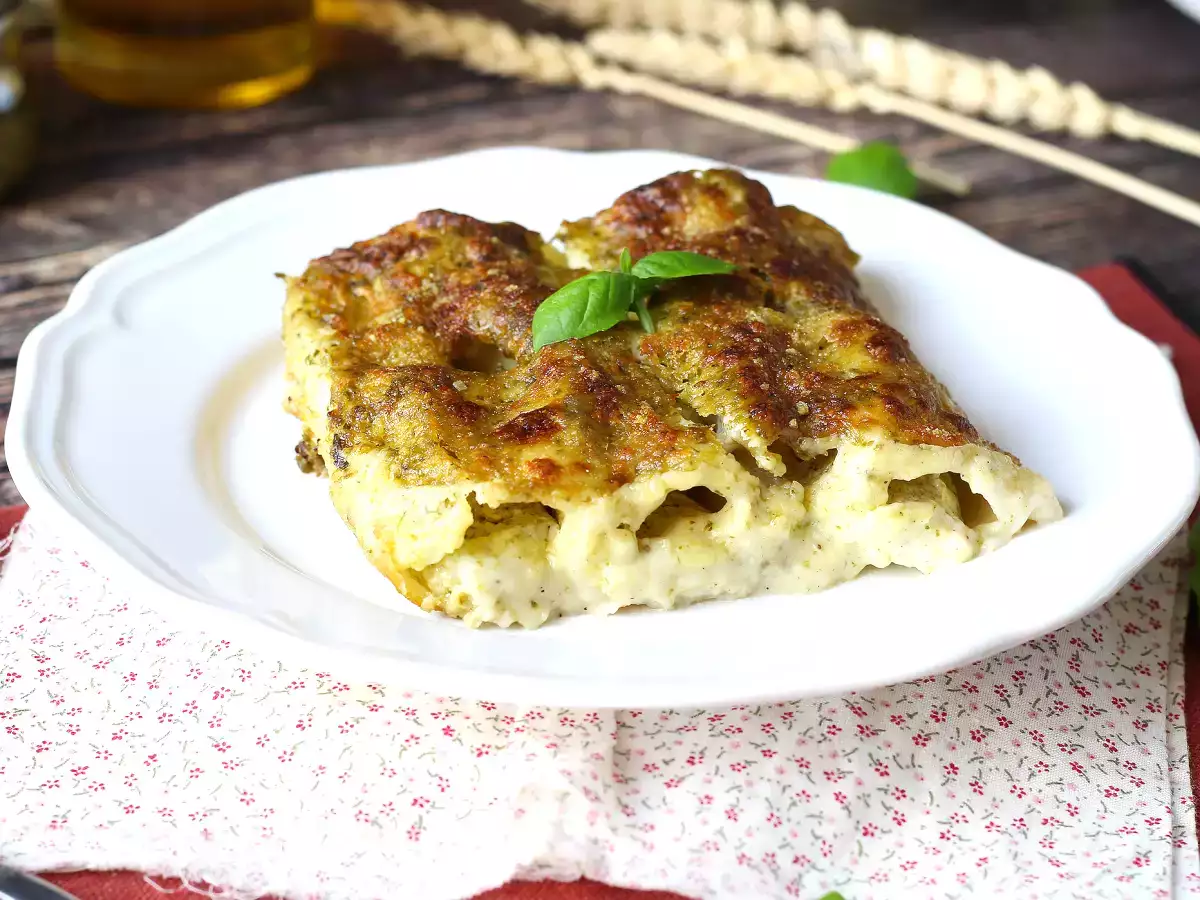 Pesto cannelloni au gratin yang creamy: resep yang mudah dan lezat - foto 5