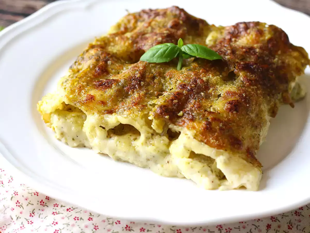 Pesto cannelloni au gratin yang creamy: resep yang mudah dan lezat - foto 6